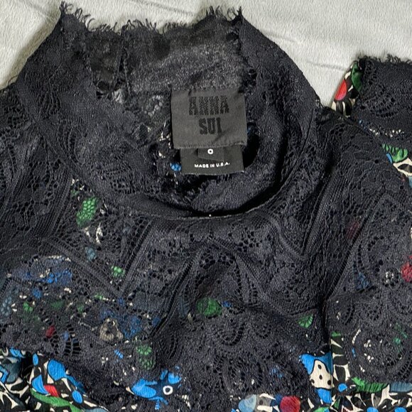 Anna Sui Black Floral Lace Top - Picture 4 of 7